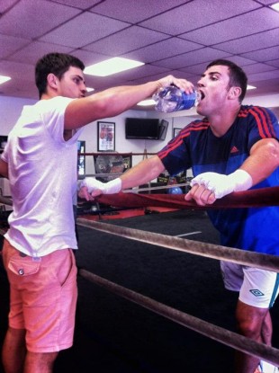 Matthew Macklin and his brother Seamus at the Hit Factory Boxing Gym in Las Vegas.