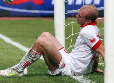 Masiello's reaction after the own-goal.