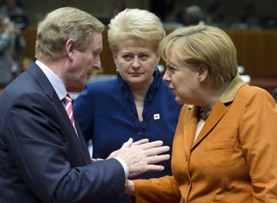 What statue, Enda? The Taoiseach with Germany's Angela Merkel and Lithuania's Dalia Grybauskaite in Brussels this week.