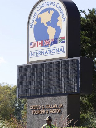 The World Changers church in Atlanta after the shooting last Wednesday.