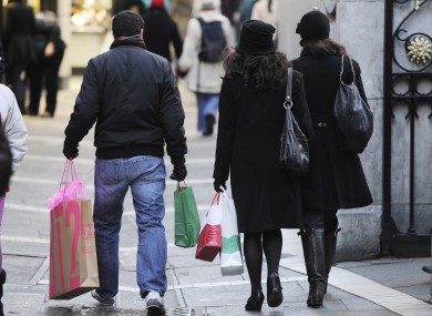 File photo of shoppers on Grafton Street, Dublin.