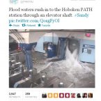 Superstorm Sandy hits the Hoboken PATH station (Pic: PANYNJ/Twitter)