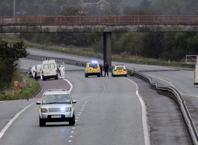The scene of the shooting of David Black on the M1 in Armagh yesterday.