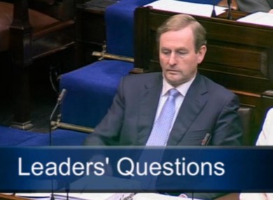 Enda Kenny in the Dáil this morning
