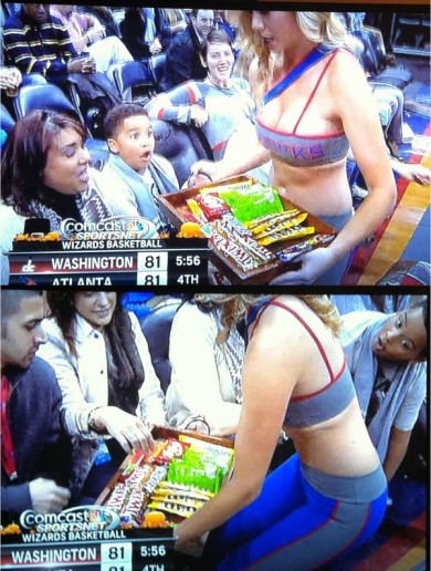 Snapshot: Big day for this little dude at last night’s Atlanta Hawks game