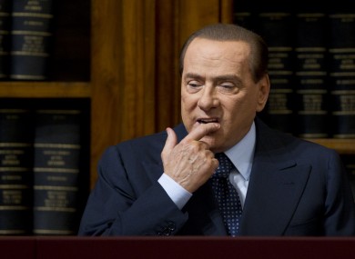 Silvio Berlusconi looking unhappy