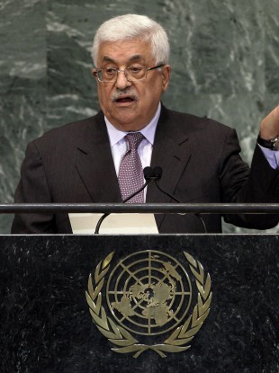 Palestinian president Mahmoud Abbas addresses delegates at the UN General Assembly.