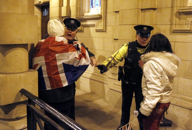 Britain Northern Ireland Flag Protest