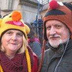 Maura Duran, 55 (left) and Francois Duran from Belfast, as peace campaigners in Belfast have staged a second rally in as many days to demonstrate their opposition to the recent unrest
Pic: Lesley-Anne McKeown/PA Wire