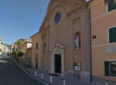 The church of the parish of San Terenzo where Fr Corsi pinned his Christmas notice.