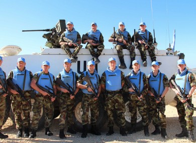 Members of the 107 IrishFinn Battalion from Cork, who are in Lebanon