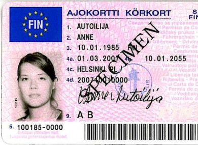 The new Irish licences, which will be issued from January 19, are modelled on a similar format already used in Finland (pictured).