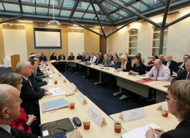 Union representatives meet with the Department of Public Expenditure during the Croke Park talks
