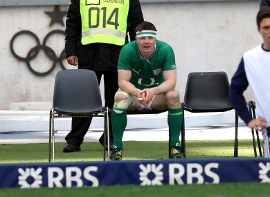 Ireland's Brian O'Driscoll during his sin binning.