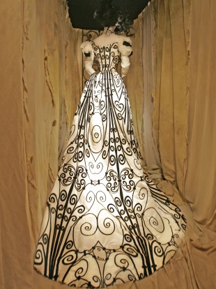 A dress designed by Charles Frederick Worth some time between 1898-1900.