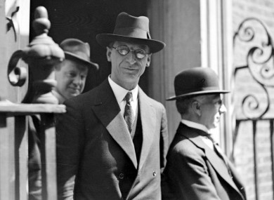 Taoiseach Eamon De Valera, who dismissed soldiers for desertion