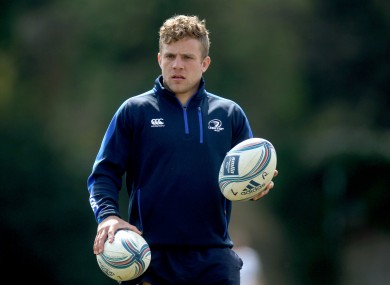 Ian Madigan contemplates a juggle at Leinster training.