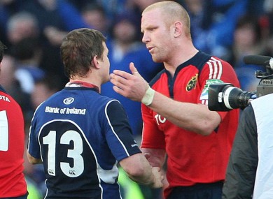 O'Driscoll and O'Connell after the 2009 Heineken Cup semi-final.