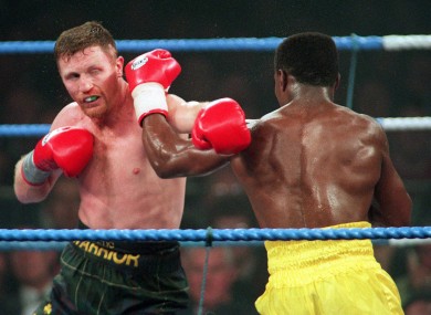 Steve Collins in his pomp, against Chris Eubank, 18 years ago.