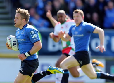 Ian Madigan races clear against Biarritz.
