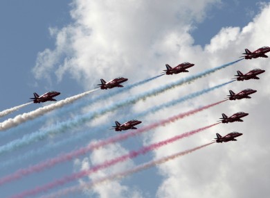 British aerobatics group Red Arrows.