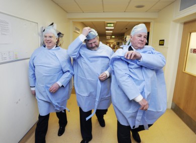 Peter Mathews (left): It's alright, lads, panic over.