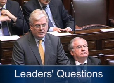 Tánaiste Eamon Gilmore during Leaders' Questions today