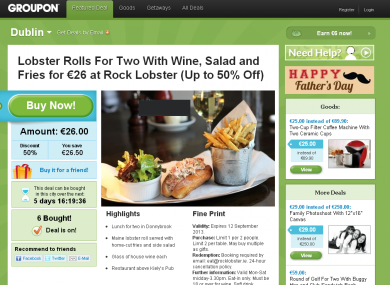 The Groupon website