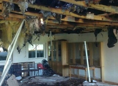 Extensive damage can be seen inside the clubhouse.