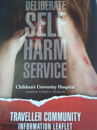 The cover of the self-harm leaflet
