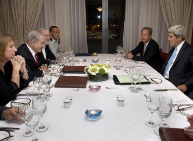 US Secretary of State John Kerry holding meetings with Israel's Prime Minister Benjamin Netanyahu and his officials last month