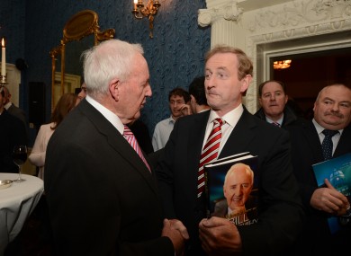 Bill O'Herlihy at the launch of his autobiography with Taoiseach Enda Kenny.
