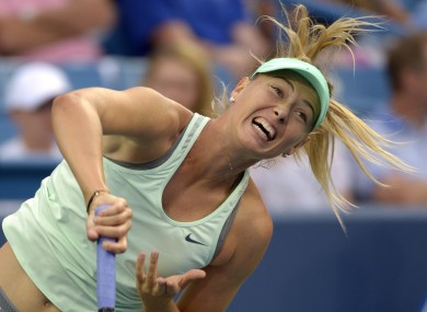 Maria Sharapova serves during her loss to American Sloane Stephens on Tuesday.