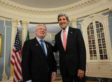 Eamon Gilmore with US Secretary of State John Kerry earlier this year.
