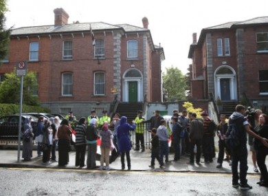 Friends of the Halawa family gather at the Egyptian Embassy in Dublin demanding the release of four Irish siblings
