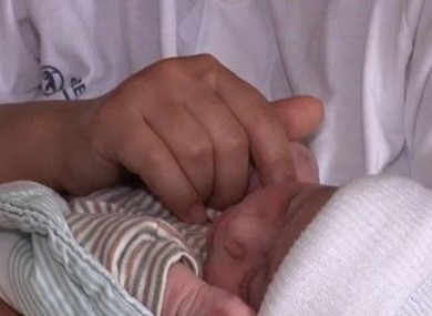 The newborn baby girl in hospital (screengrab).