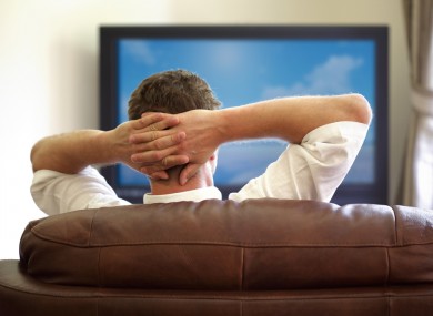 Man watching his TV.