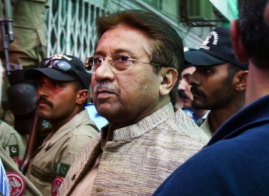 Pervez Musharraf arrives at an anti-terrorism court in Islamabad, Pakistan in April (File photo)