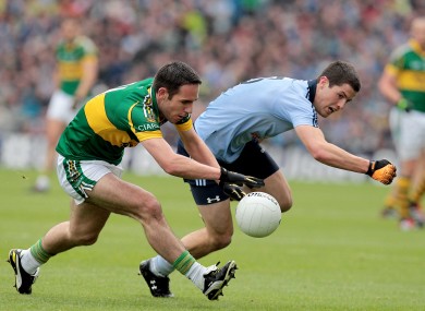 Rivals: Dublin's Rory O'Carroll with Declan O'Sullivan of Kerry will be in opposition next Sunday.