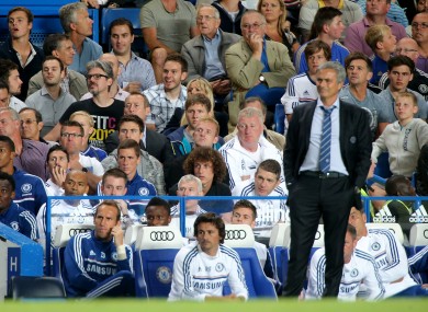 Jose Mourinho on the touchline during the win over Aston Villa last night.