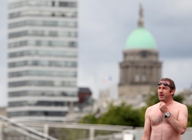 Dublin's Lord Mayor Oisin Quinn pictured before jumping into the Liffey this week