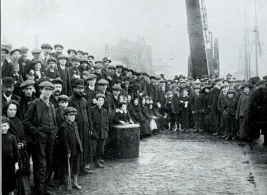 Workers waiting on the docks for the food ships coming from the UK