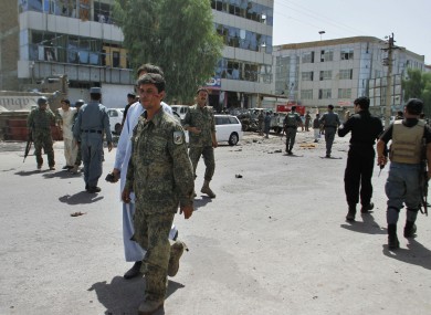 File photo after a suicide bomb explosion in Kandahar