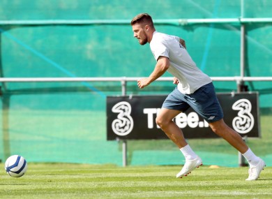 Pilkington: trained in Malahide yesterday and could make his debut against Sweden.