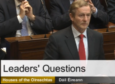 Taoiseach Enda Kenny during Leaders Questions today.