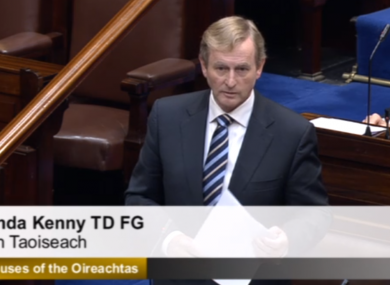 Enda Kenny at Leaders' Questions this morning