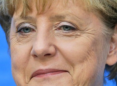 Angela Merkel at a press conference today