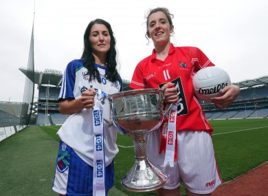Senior finalist captains Monaghan's Therese McNally and Ciara O'Sullivan of Cork.