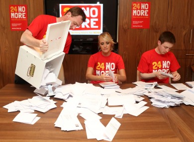 Junior doctors count the ballots from IMO members this week. NCHDs voted for strike action beginning on 25 September over chaotic working hours.