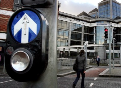 A pedestrian crossing at Ulster Bank.